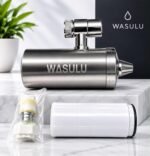 Coffret WASULU Core : le filtre, sa cartouche, les adaptateurs et l’écrin de la marque