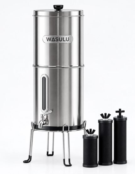 WASULU Gravity : filtre à eau par gravité en inox avec ses éléments filtrants