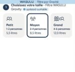 Les trois tailles du filtre WASULU Gravity : 5,5 L, 8,5 L et 12 L